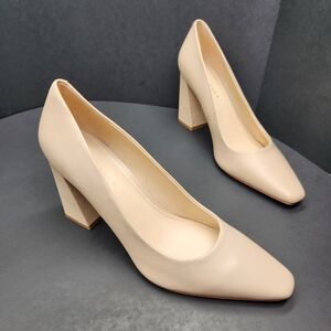 Marc Fisher pumps 10 cream nude leather Yalina pastel heels formal new $150